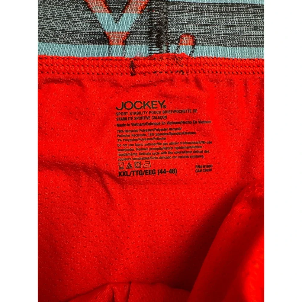 Jockey Sport Stability Pouch Brief Orange Microfiber Mesh 2XL 44-46